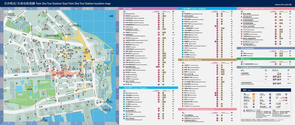 MTR TST stanice mapu