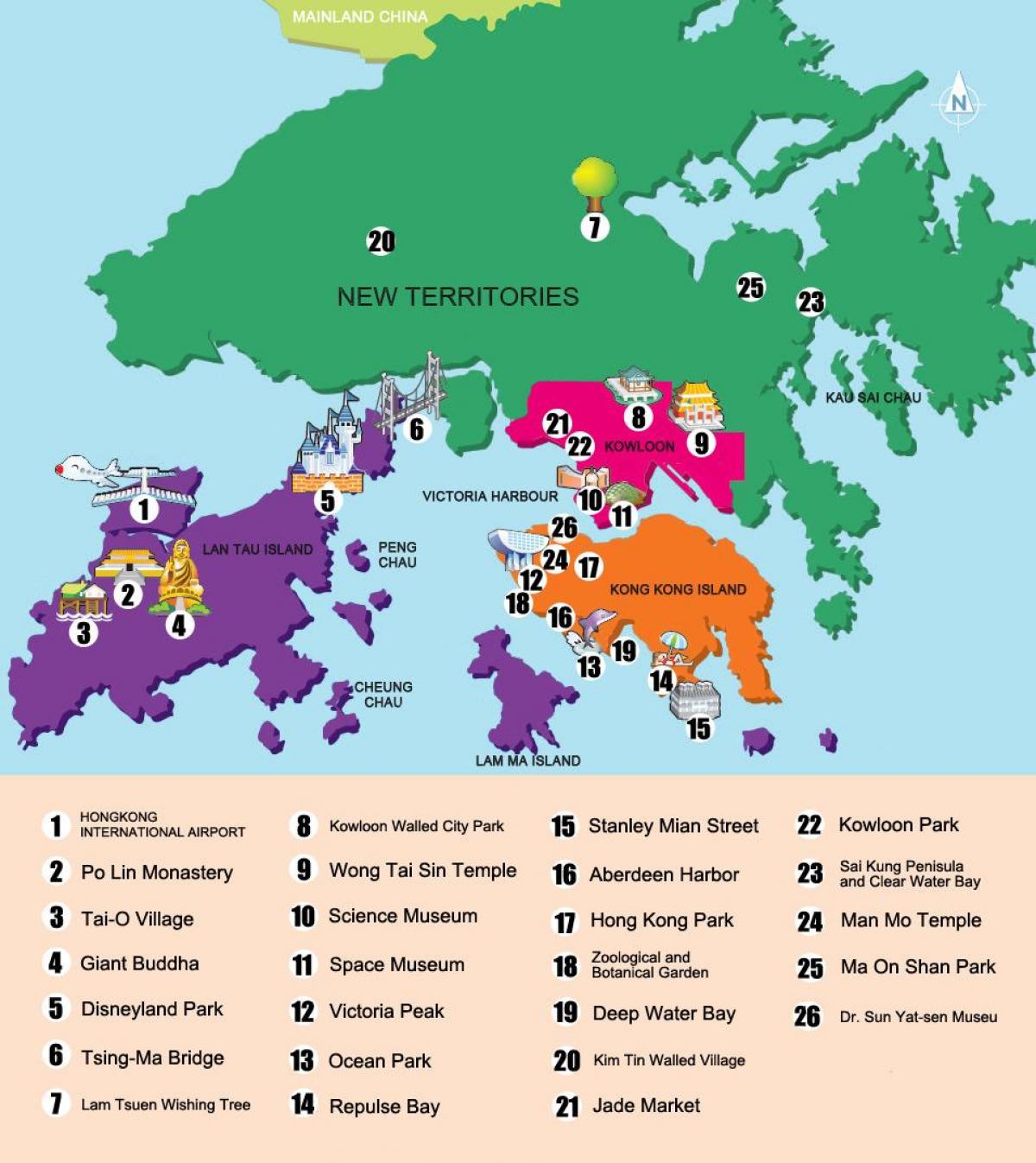 mapa nové územia, Hong Kong