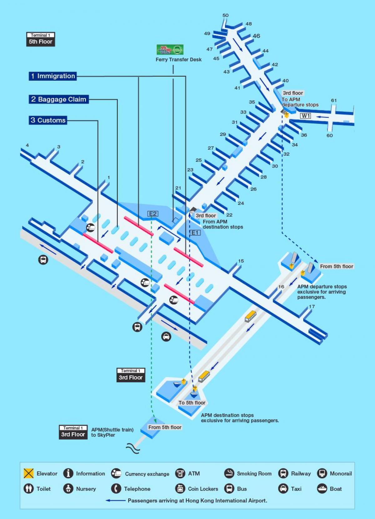 Hong Kong letisko brány mapu