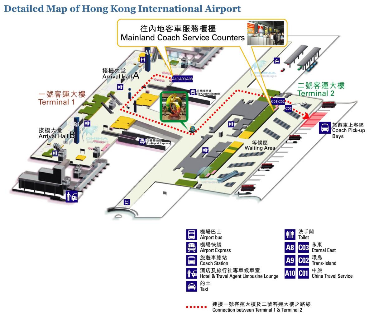 Letisko Hongkong mapu