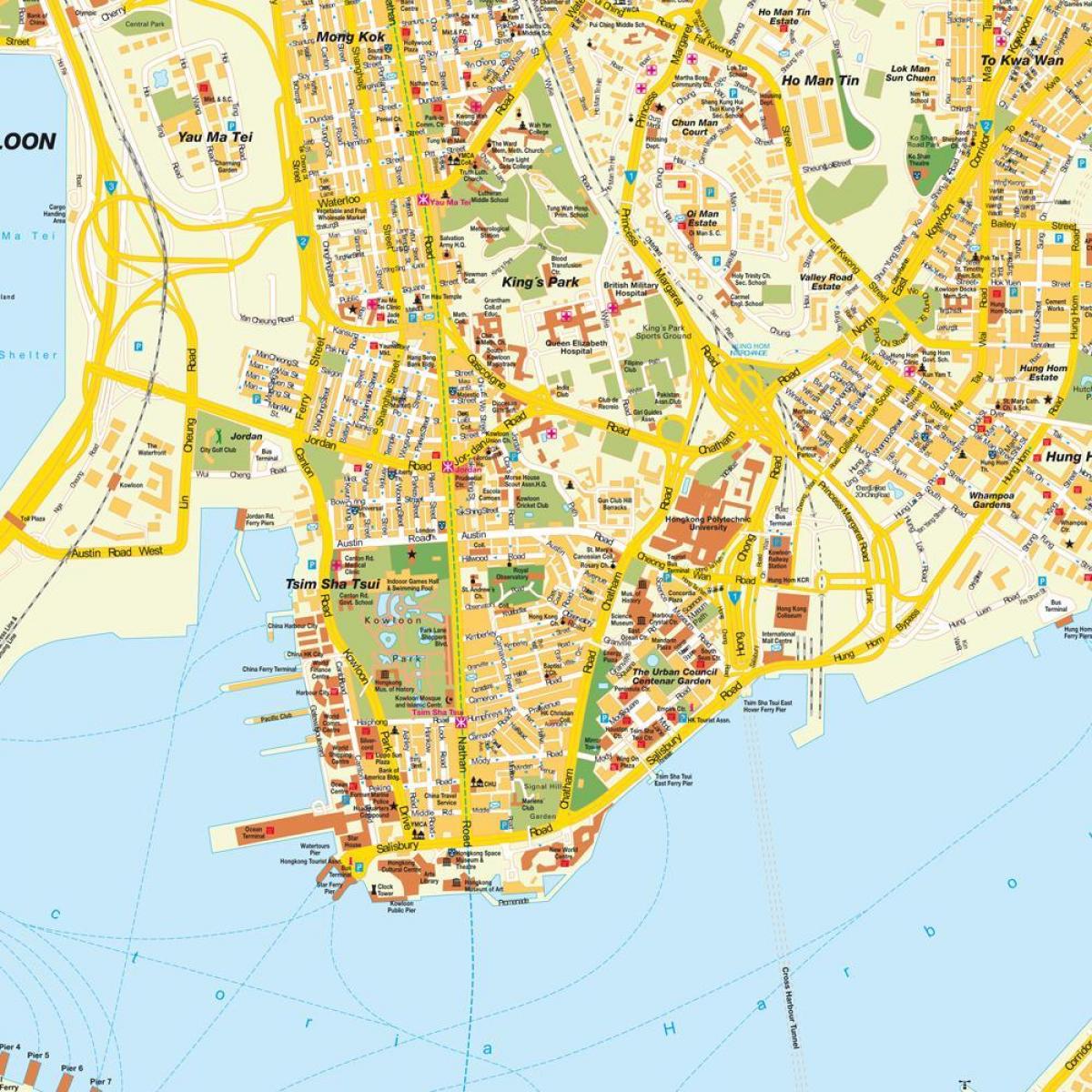 Hong Kong mapa mesta