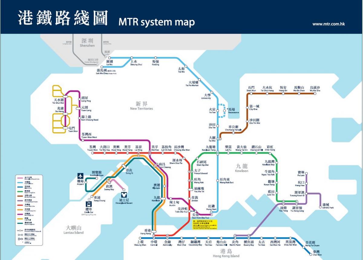 Hong Kong body záujmu mapu