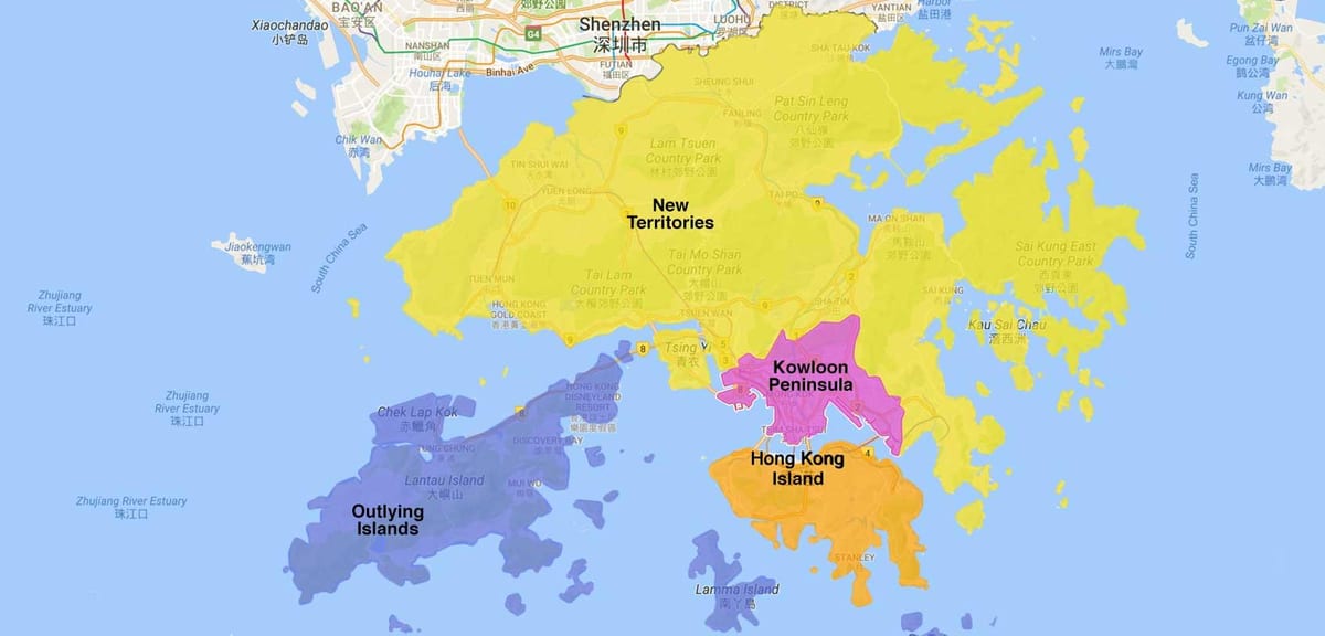 mapu Hong Kong oblasti