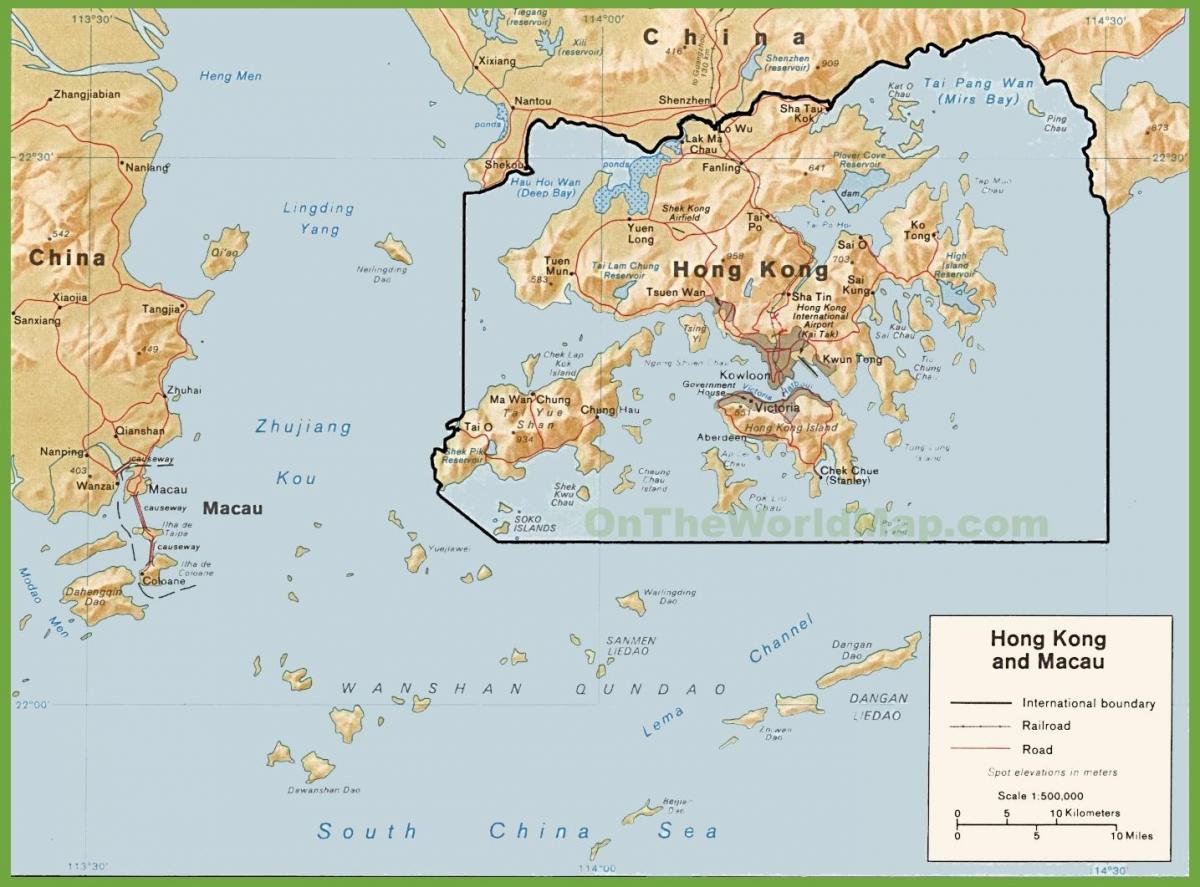 politickú mapu Hong Kong