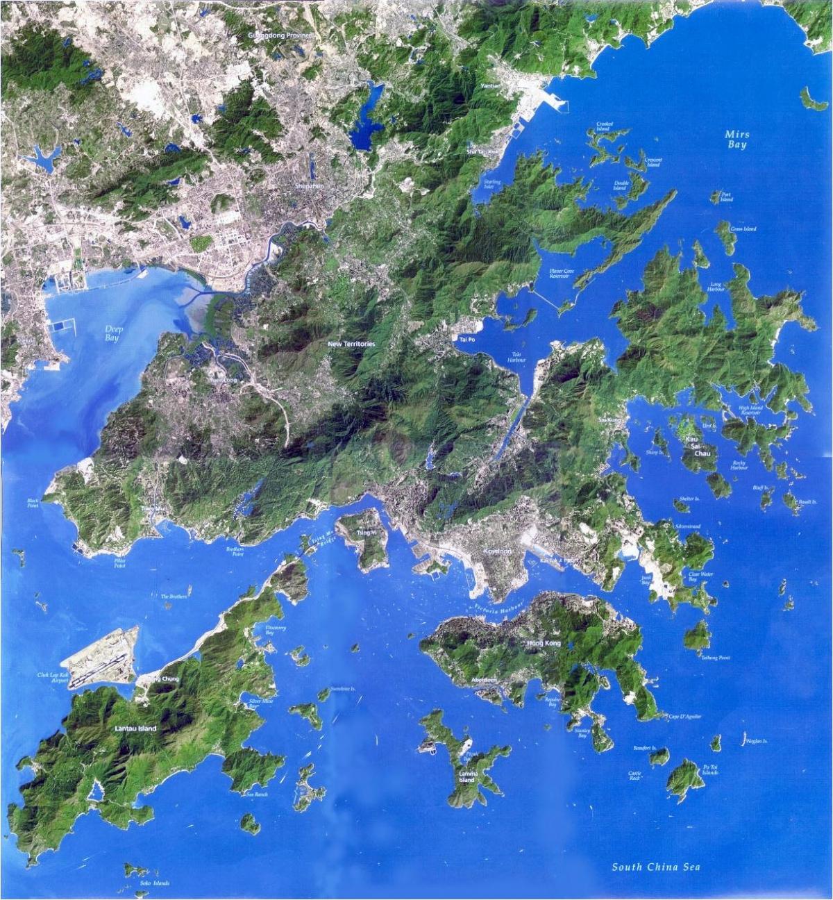 satelitná mapu Hong Kong