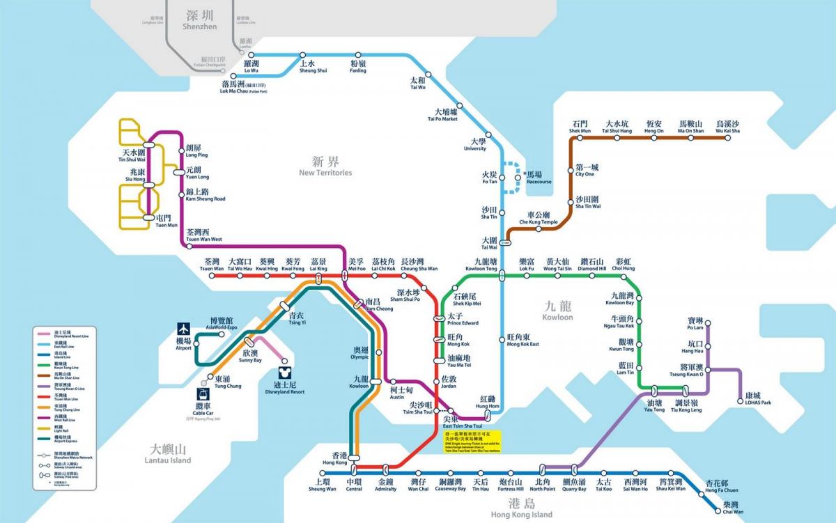 HK vlak mapu
