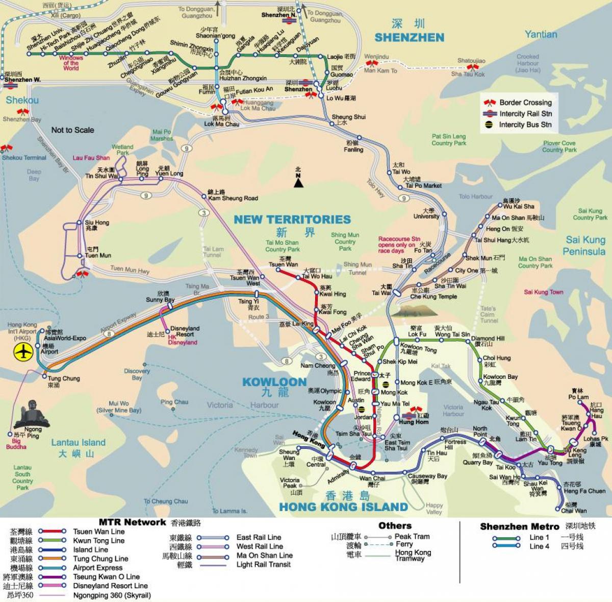 MTR Hongkong mapu