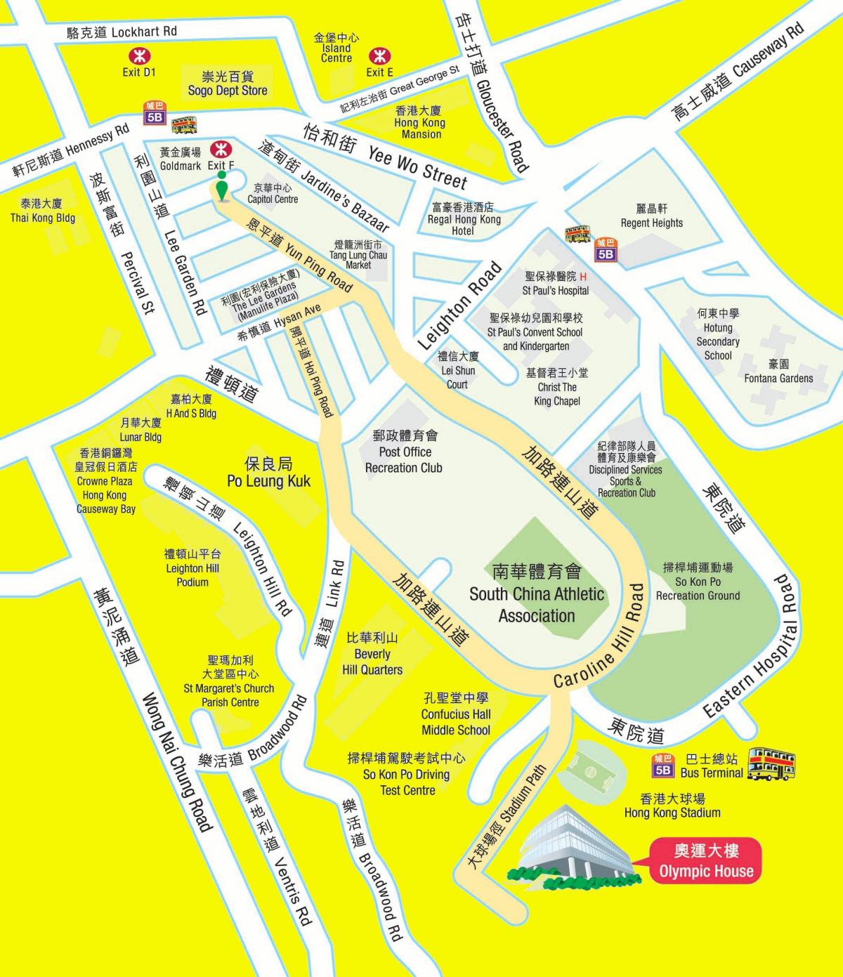 Olympijské MTR station mapu
