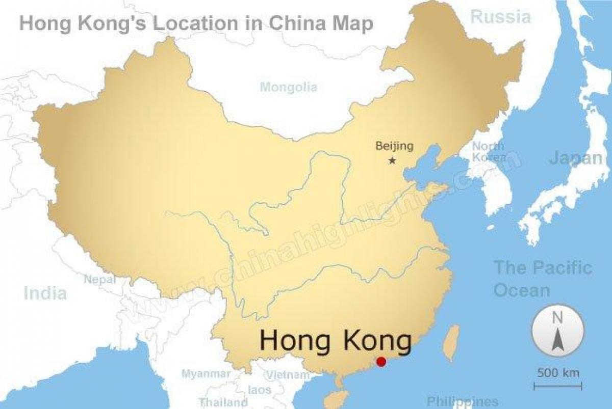 mapu Číny a Hong Kong