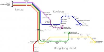 Hong Kong autobusová zastávka, mapu