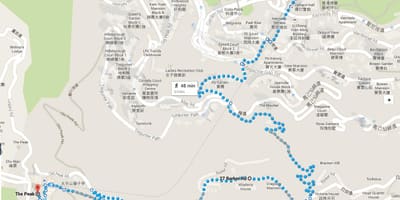 Hong Kong turistické chodníky mapu