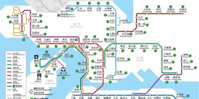 Hong Kong verejnej dopravy mapu