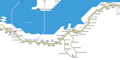 Električka na mapu Hong Kong