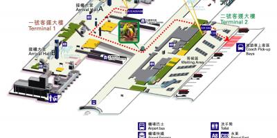 Hong Kong letisko mapu terminál 1, 2