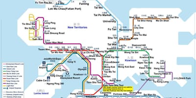 Metro mapu Hong Kong