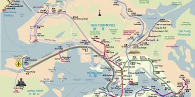 Hong Kong pešia prehliadka mapu