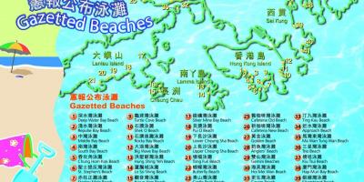 Mapu Hong Kong pláže