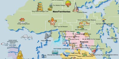 Hong Kong mapa pre turistov