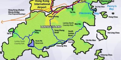 Ostrov Lantau v Hongkongu mapu