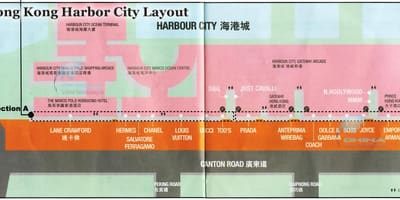 Mapa prístav mesta Hong Kong